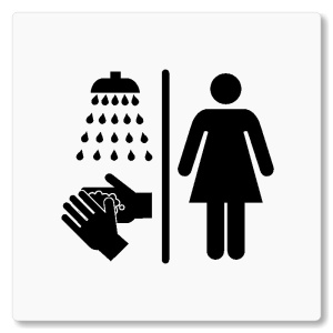 Umývárna ženy, 80x80mm, bílá, Nevada